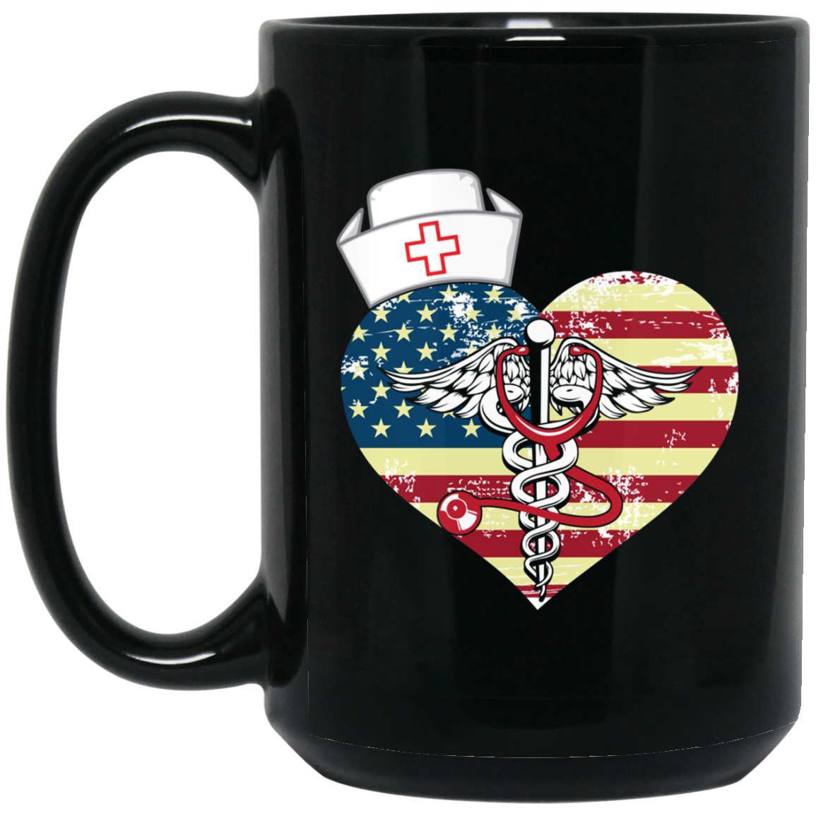 American Flag Nursing Heart National Nurse Week T-shirt