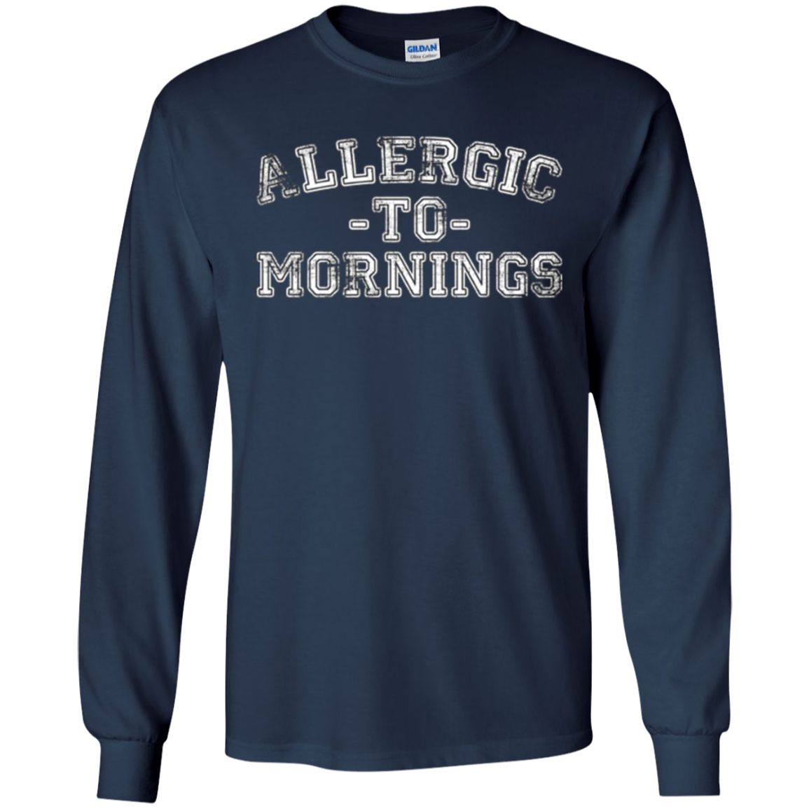 Allergic To Mornings T-Shirt - Funny Sleep Late Lovers Tee