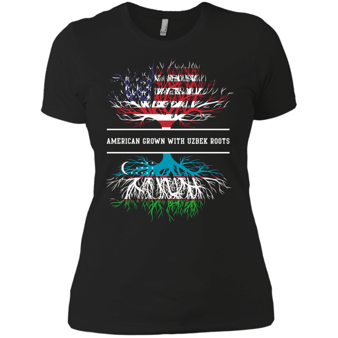 American Grown With Uzbek Roots T-Shirt Uzbekistan Tee