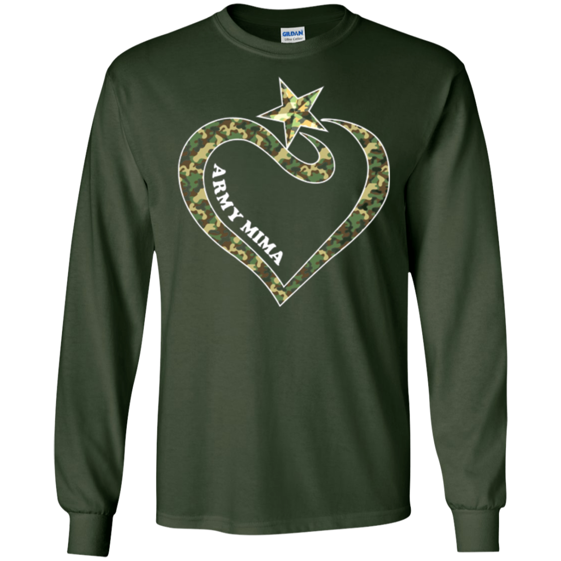 Army Mima With US Star Army Clothes T-Shirt Happy Mother