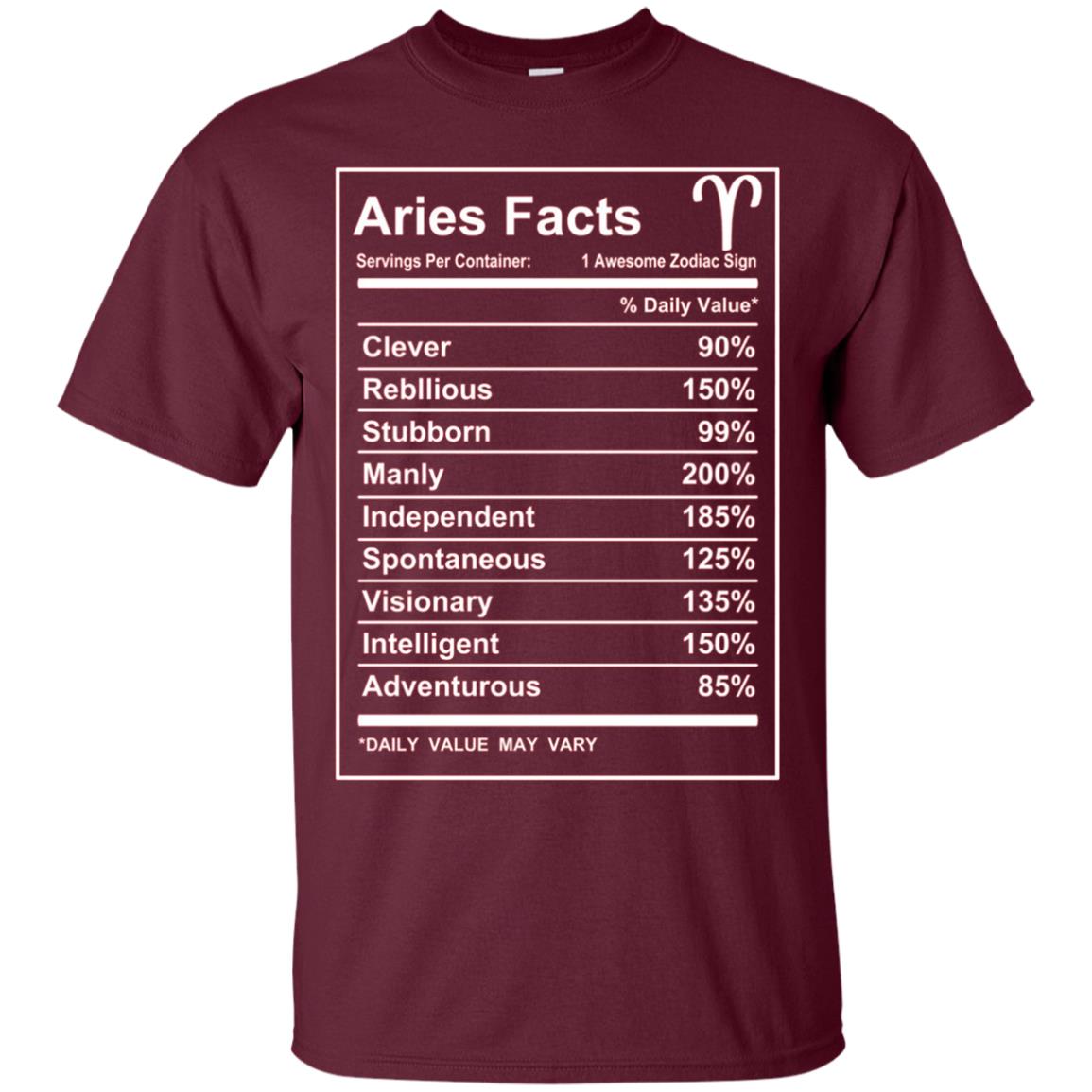 Aries Facts - Funny Aries zodiac T-shirt Cool short sleeve