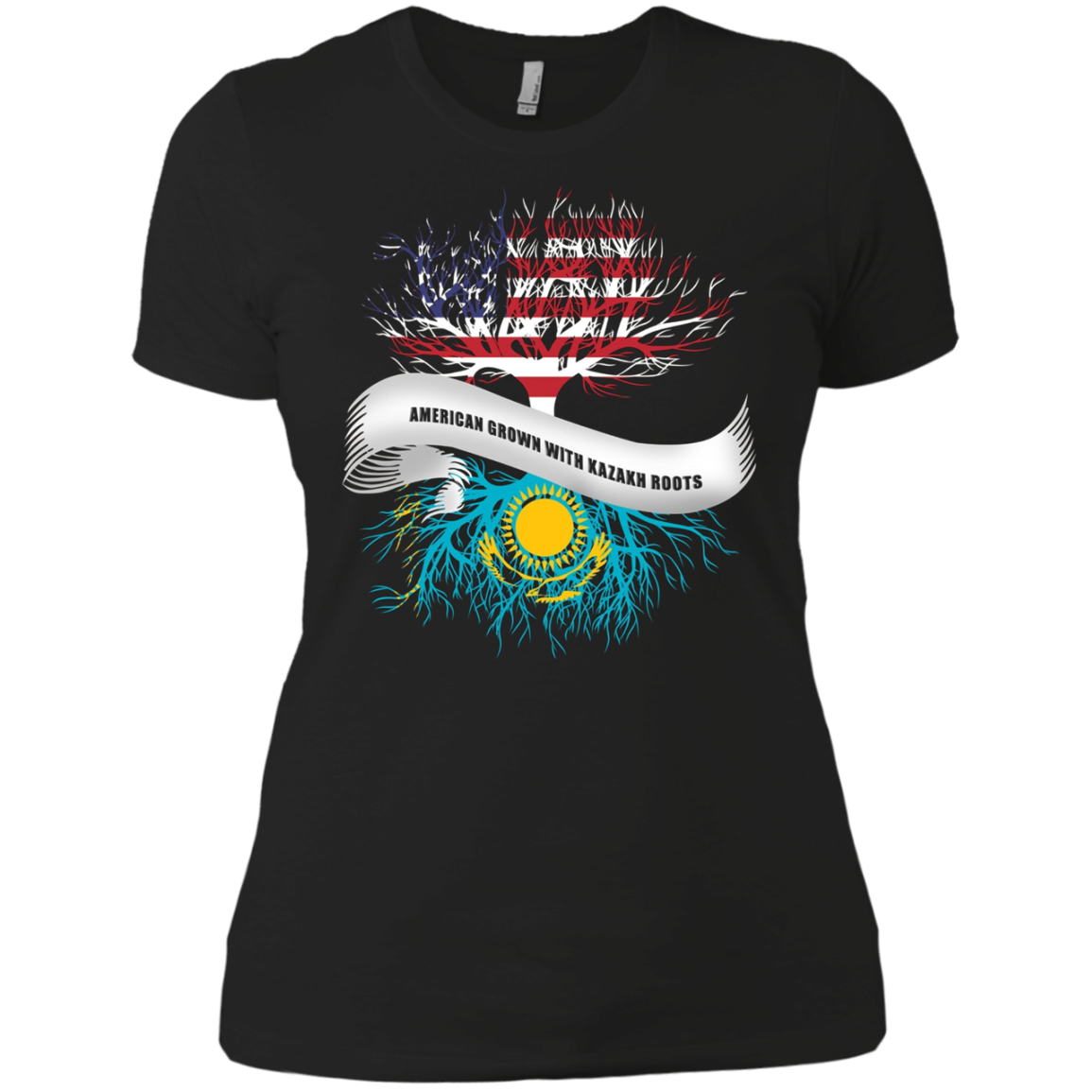 American Grown with Kazakh Roots T-Shirt Kazakhstan Tee