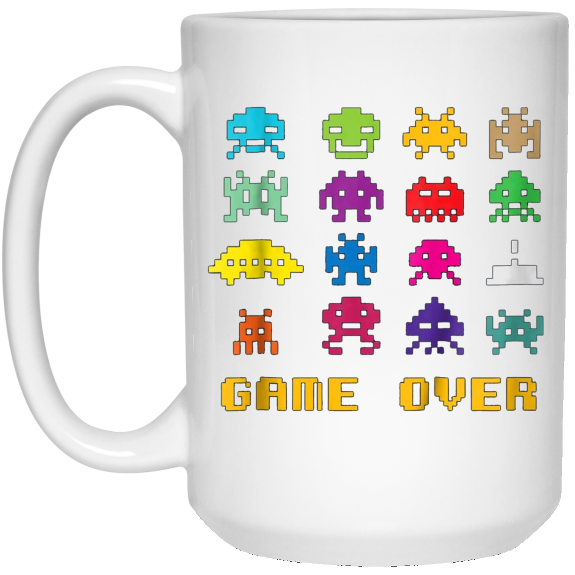 "Game Over" retro alien invaders tshirt 80s 8-bit video game