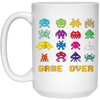 Image of "Game Over" retro alien invaders tshirt 80s 8-bit video game