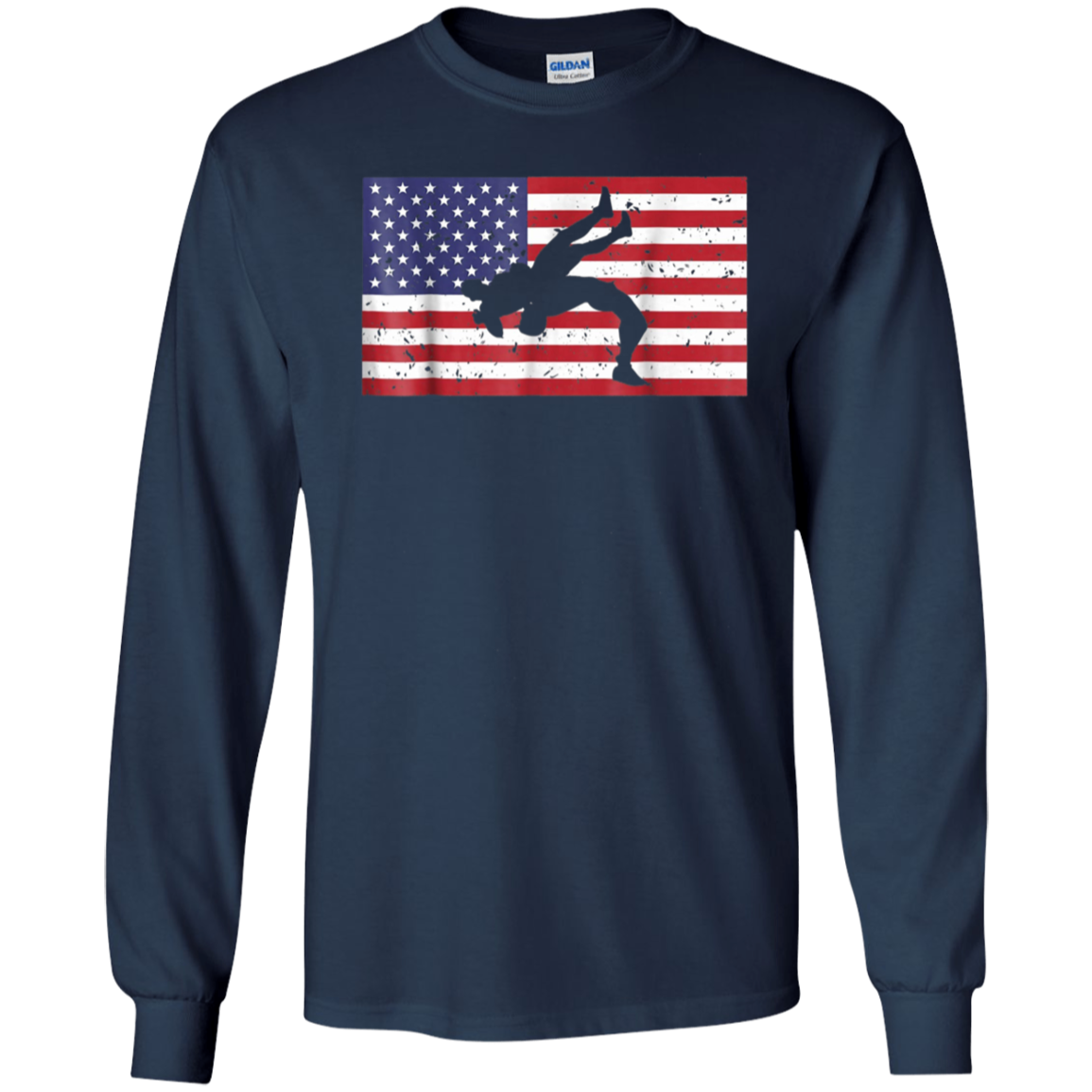 American Wrestling Patriotic T-Shirt with the USA Flag