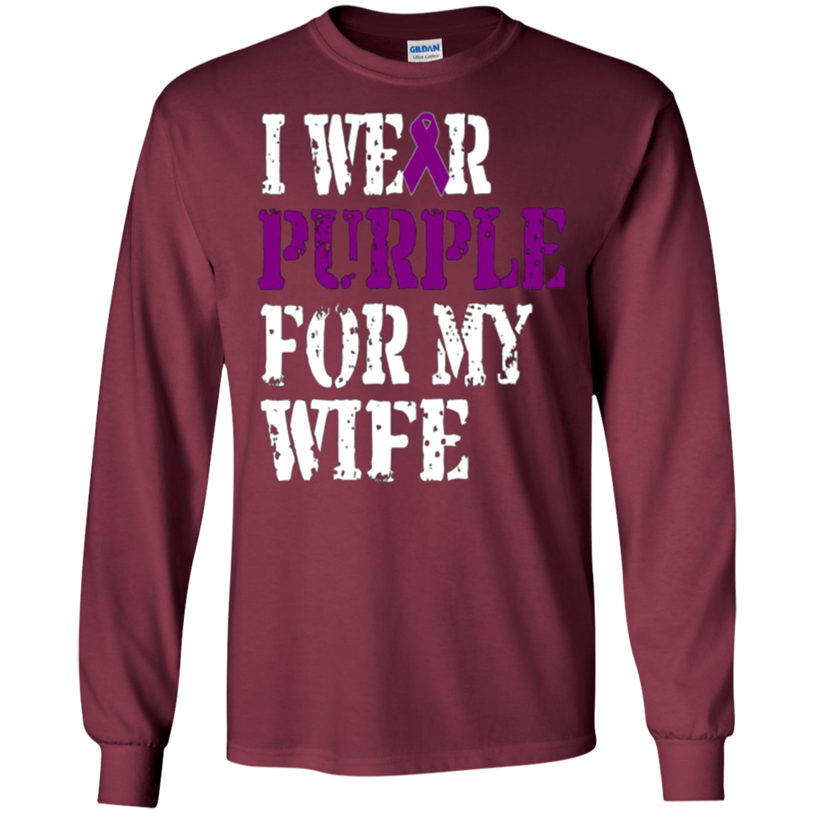 Alzheimer's Awareness T-shirt I Wear Purple For My WIfe