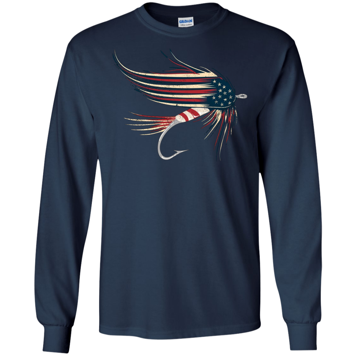 American Flag Salmon Fly T-Shirt