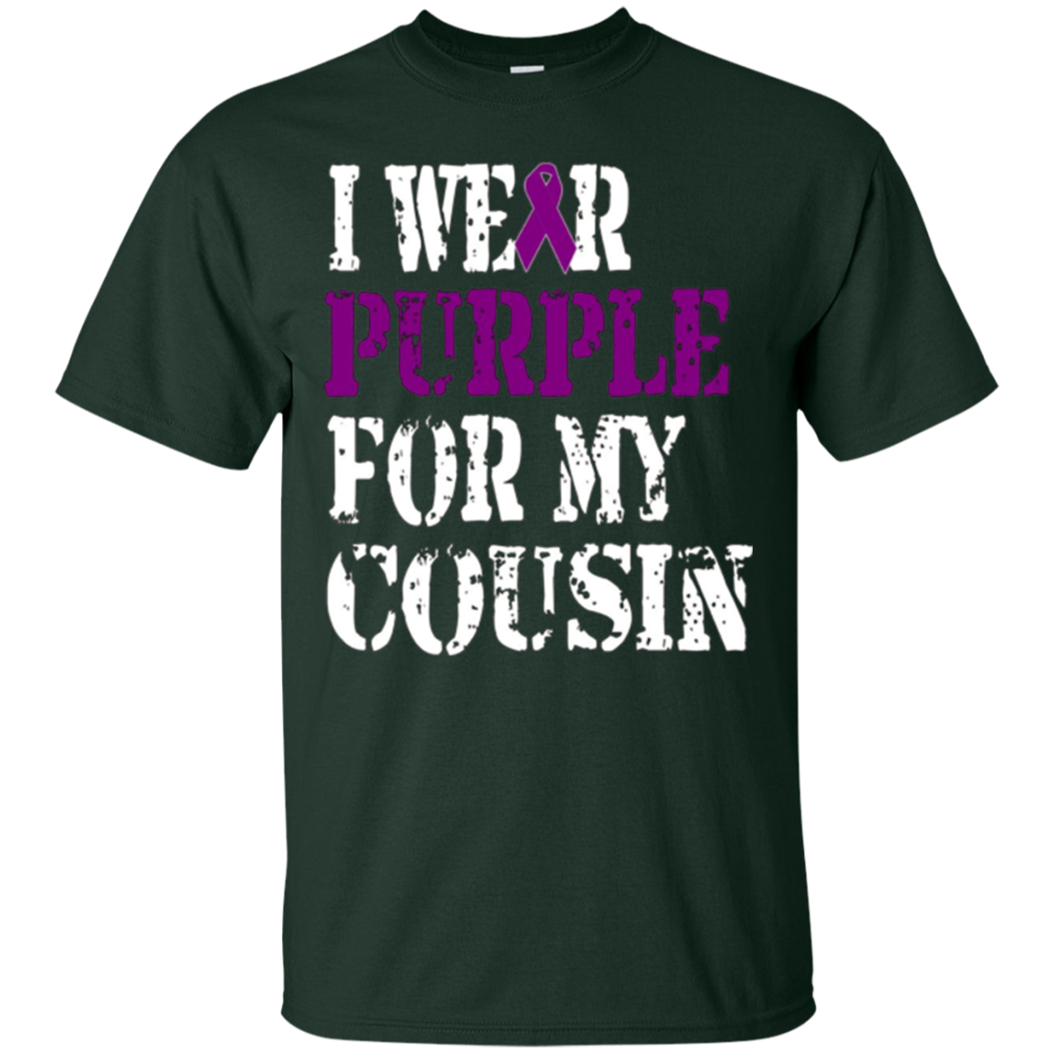 Alzheimer's Awareness T-shirt I Wear Purple For My Cousin