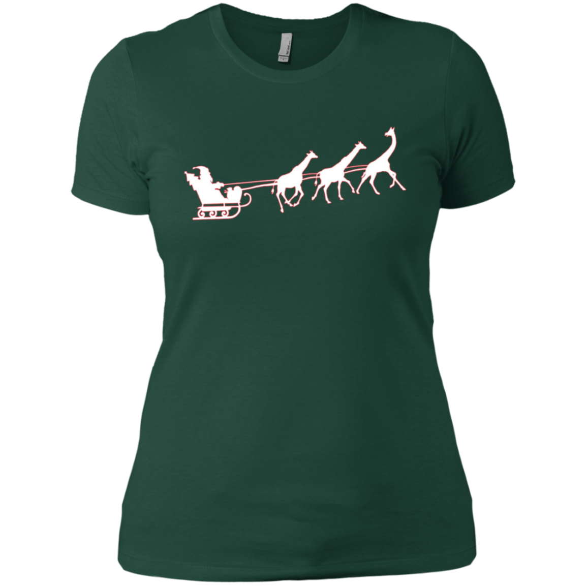 African Santa Sleigh Giraffe T-shirt Merry Christmas Gifts