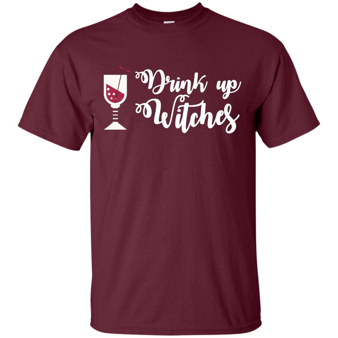 Funny Halloween Wine Lovers Shirt Women Drink Up Witches Tee
