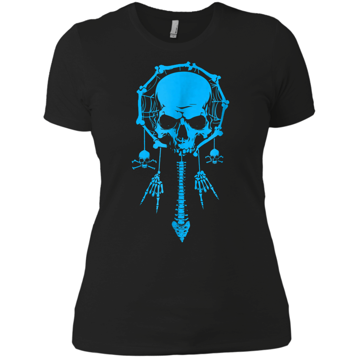 Funny Halloween T-Shirt Dream Catcher Skull Bone Rock Hand