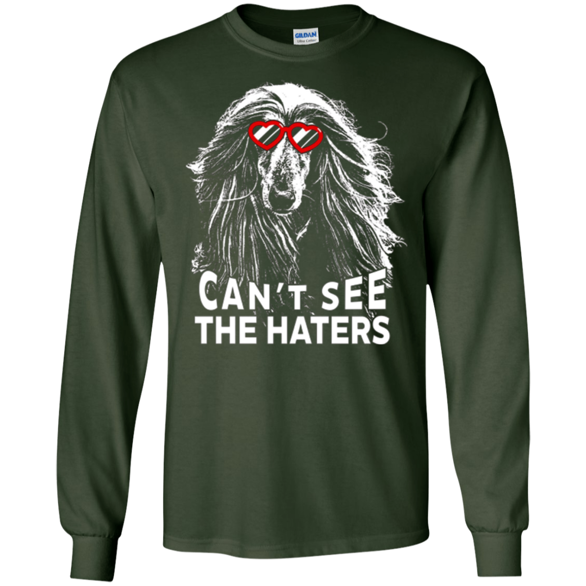 La chemise de chien de meute afghane ne peut pas voir les amants de chien mignons Haters placer la balle sur le tee