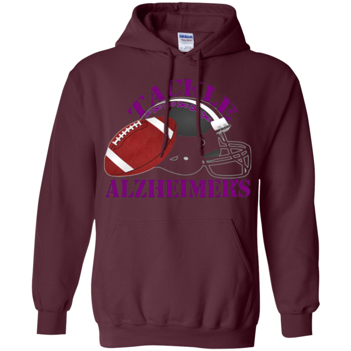 Alzheimer Awareness Purple Ribbon T-Shirt For Football Fans