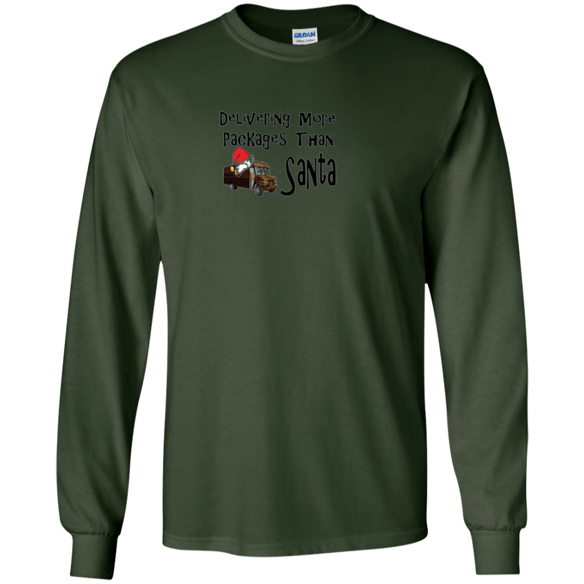 "Delivering More Packages Than Santa" Delivery Truck Shirt