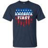 Image of America First USA T Shirt with the American Flag