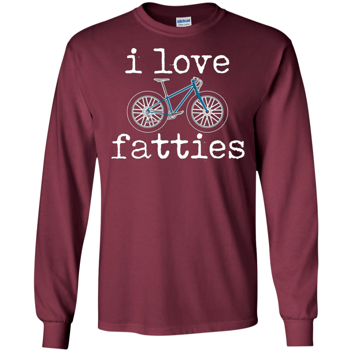 "I Love Fatties" Fat Tire Mountain Style Bikes T-Shirt