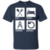 Image of Architect funny Long Sleeve Man Women Eat Sleep Design Tee