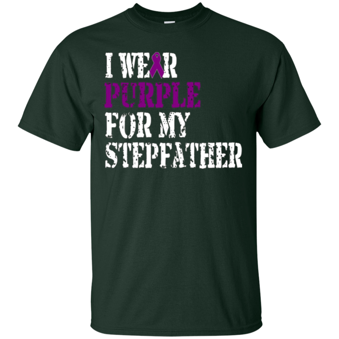 Alzheimer's Awareness Tshirt I Wear Purple For My Stepfather