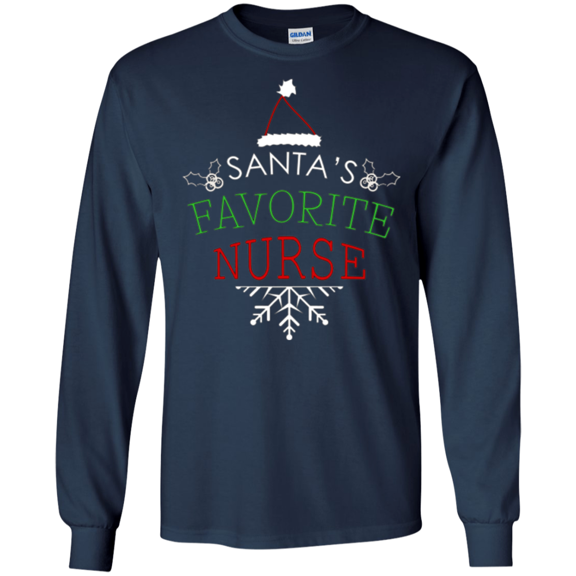 Santa's Favorite Nurse Holiday Christmas Nursing T-Shirt
