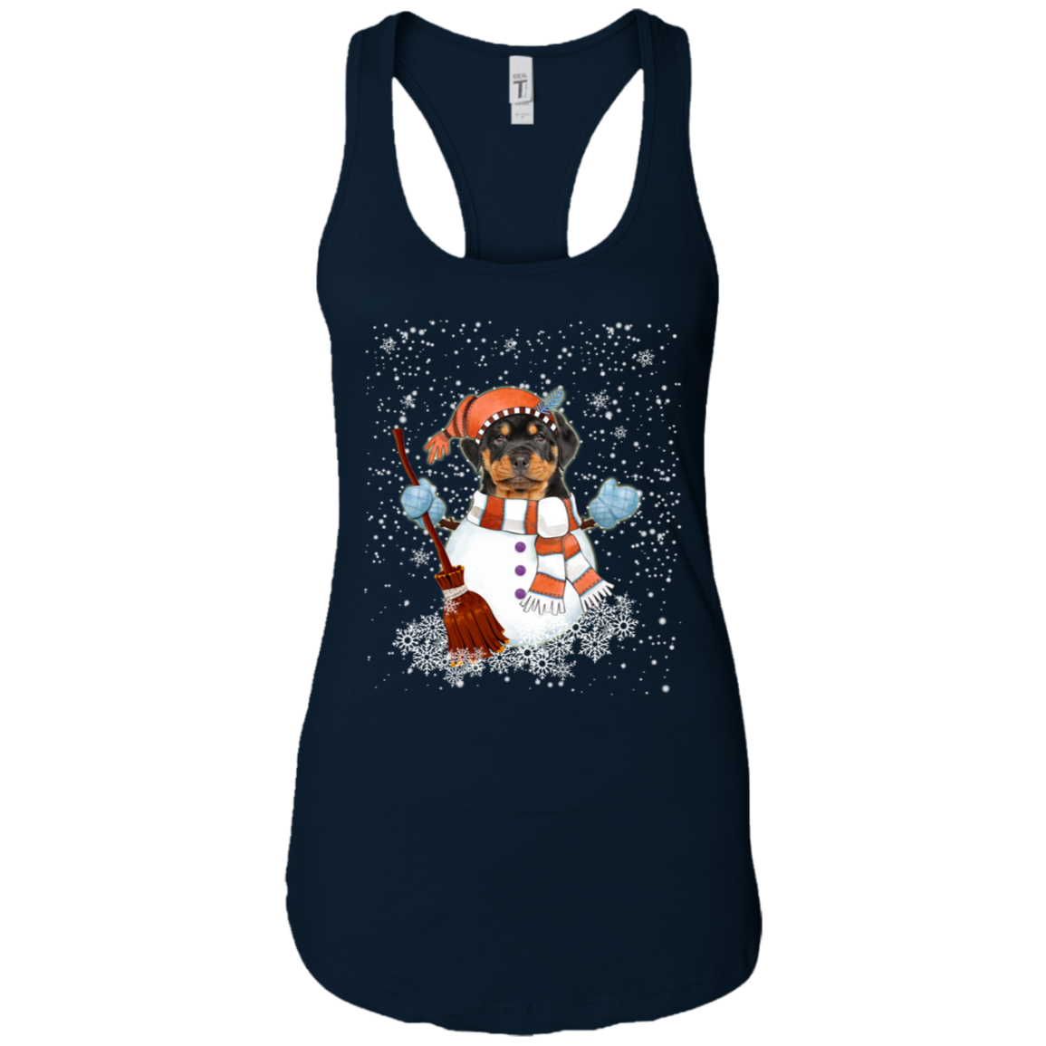 Christmas Snowman Rottweiler Funny T-shirt