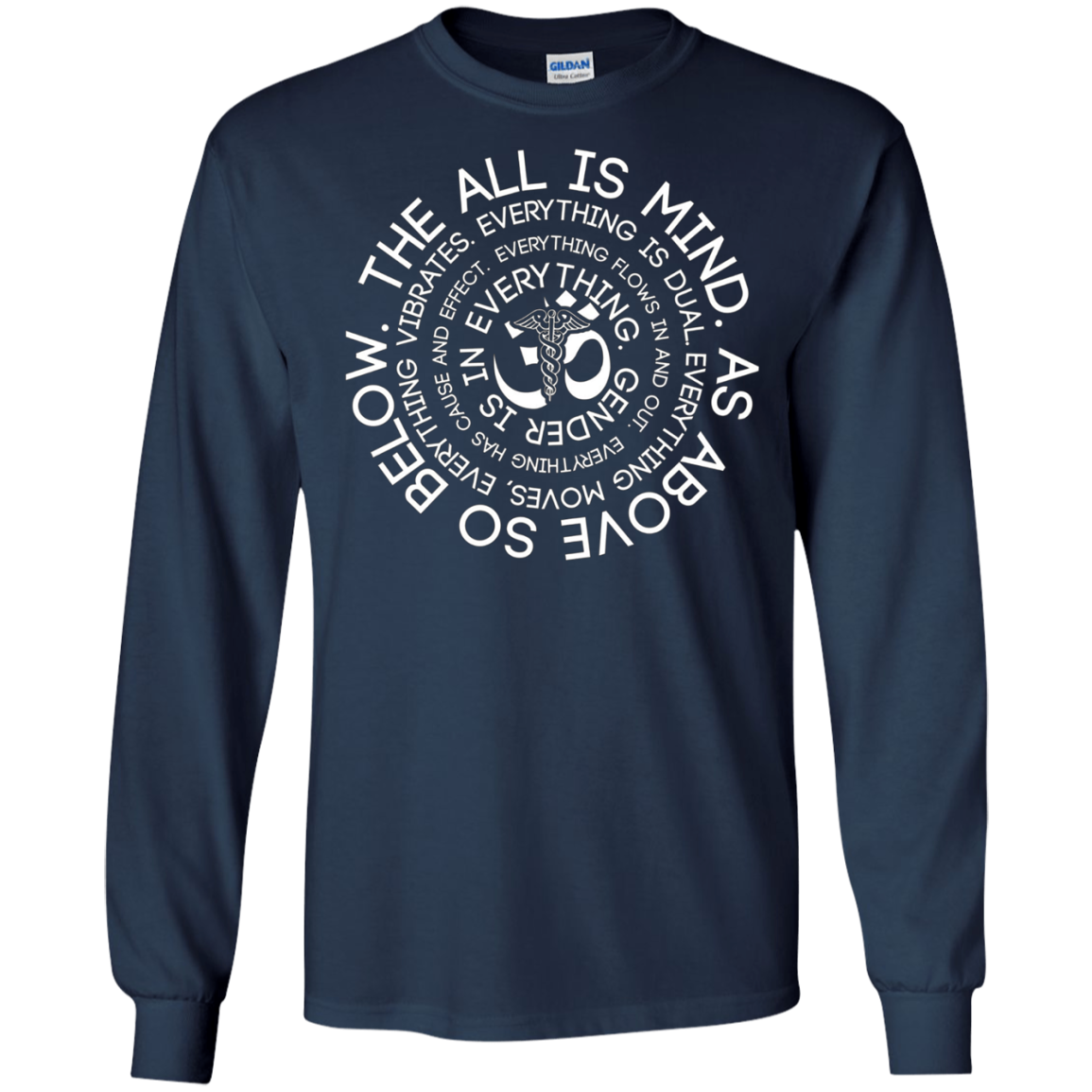As Above So Below Shirt - Caduceus OM Symbol Tee