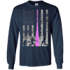 Image of American Softball Flag T-Shirt - Players and Pink Bat