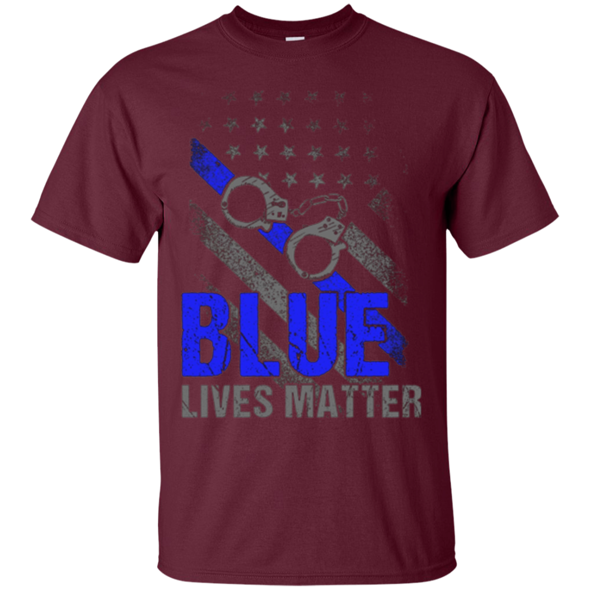 Adult Blue Live Matter Thin Blue Line Support Police T-Shirt