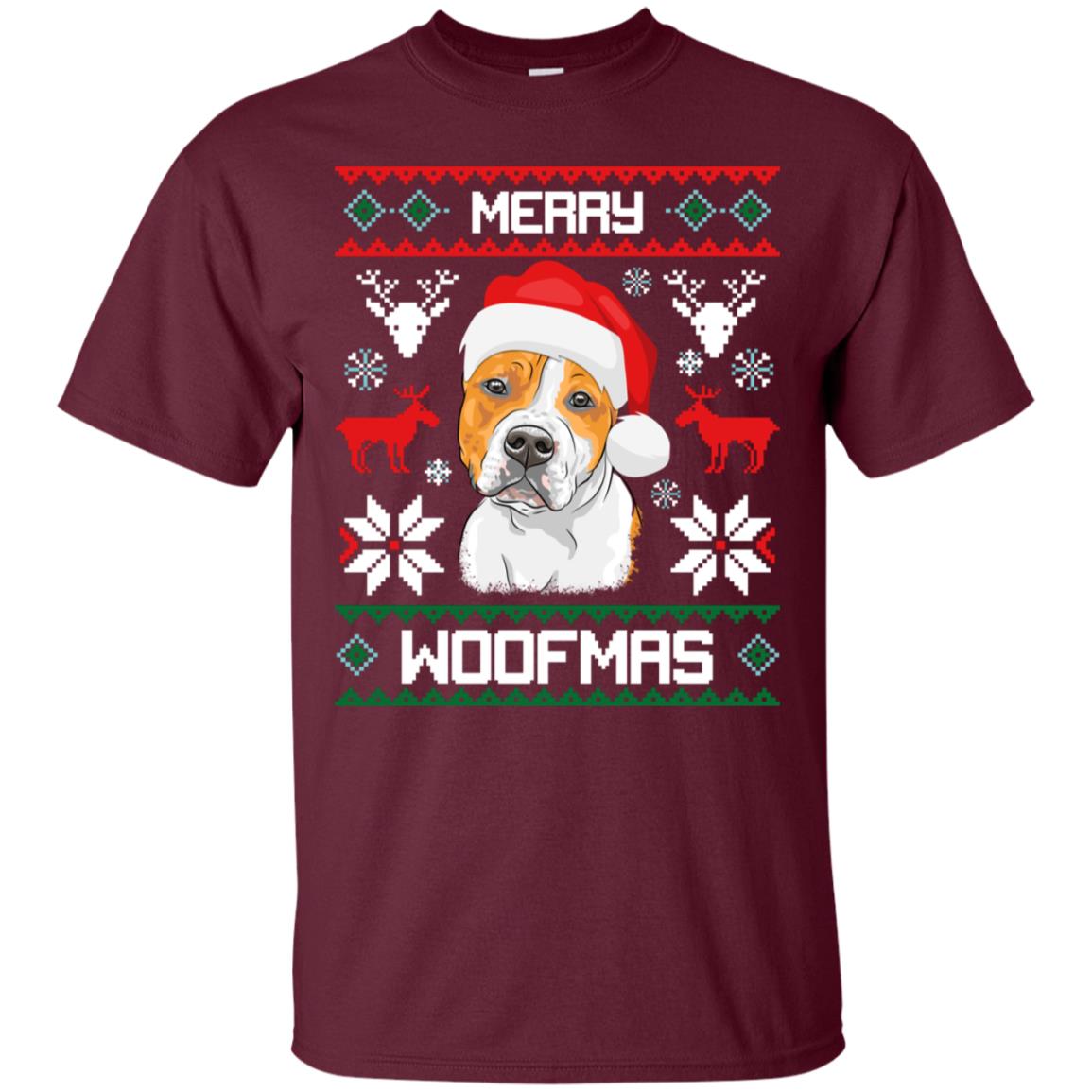 Amstaff Merry Woofmas Christmas Gift T-Shirt