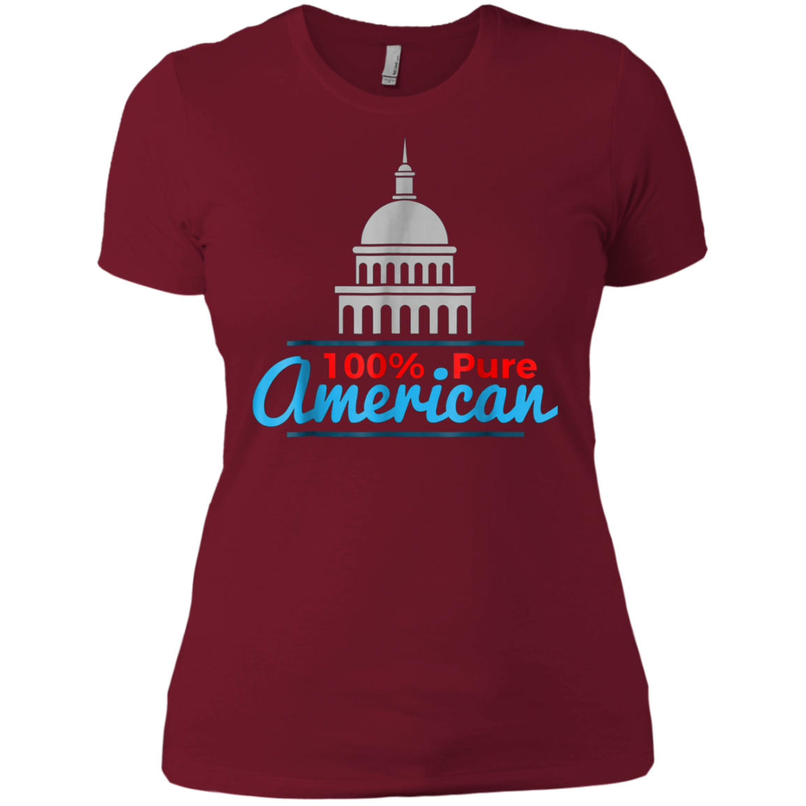 100% Pure American Proud Artwork T Shirt USA Citizen Gift