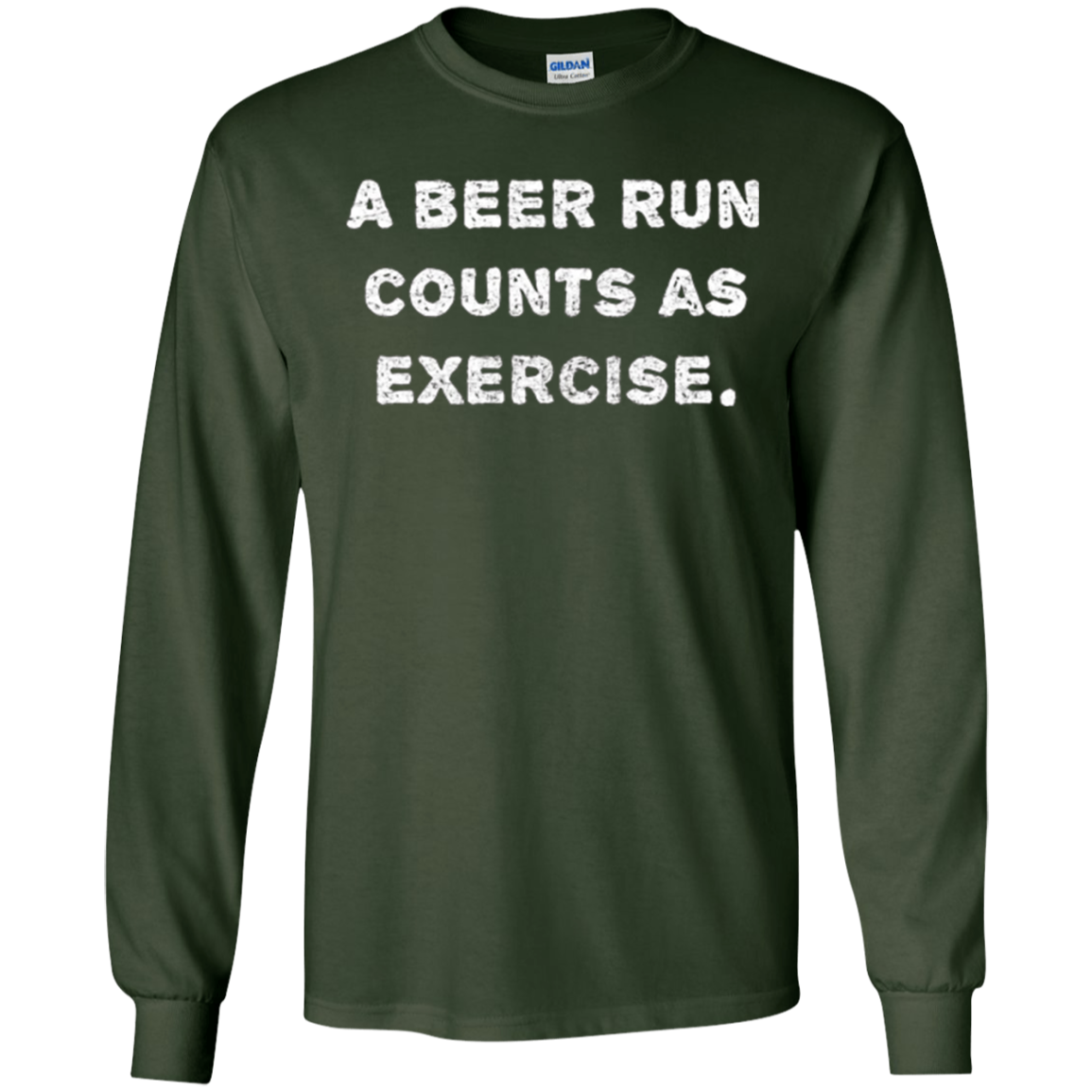 "A beer run counts as exercise." funny beer workout t-shirt