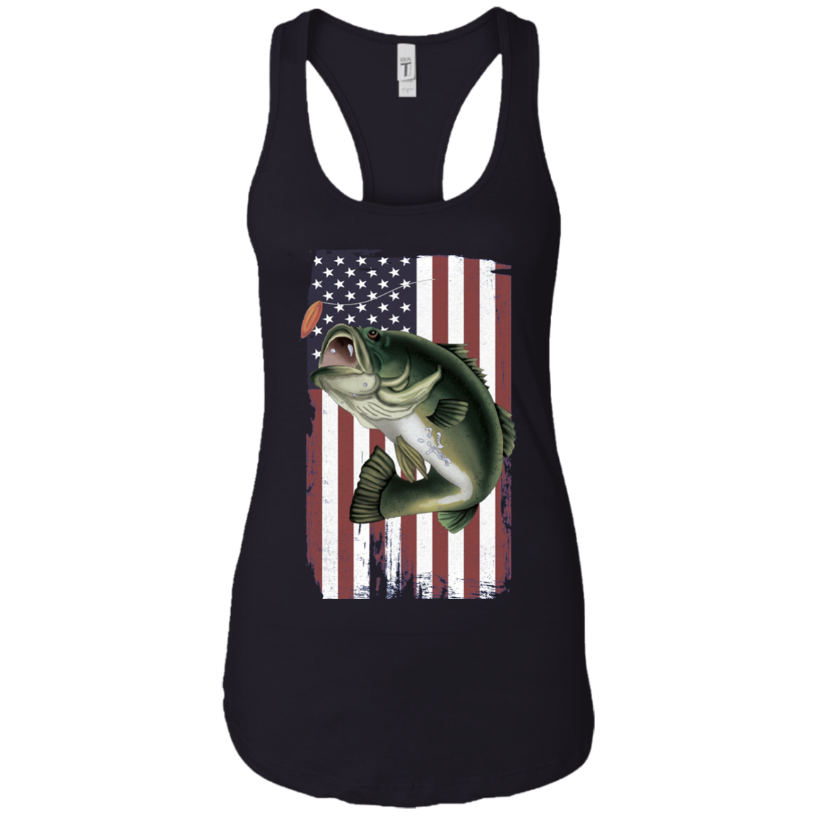 American Flag Patriotic Bass Fishing Shirt for Men Women