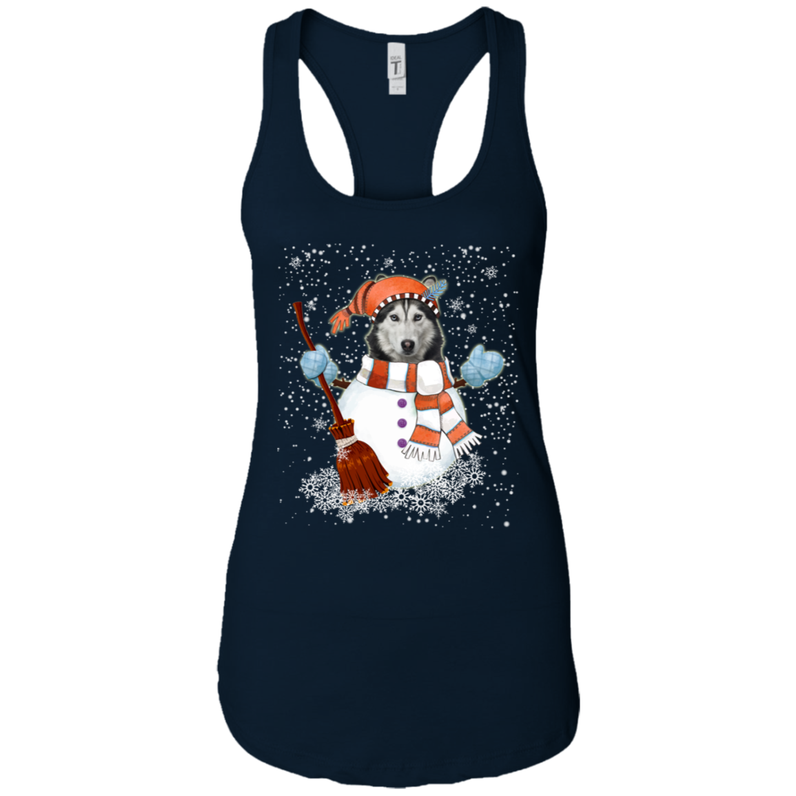 Christmas Snowman Siberian husky Funny T-shirt