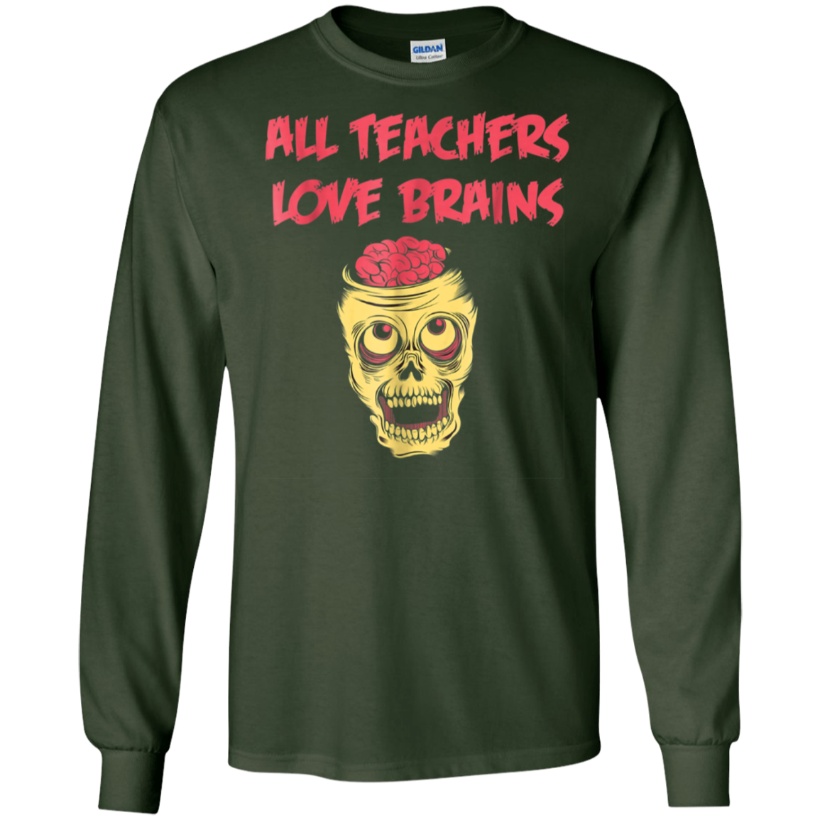 Funny Halloween Teacher All Teachers Love Brains T Shirt