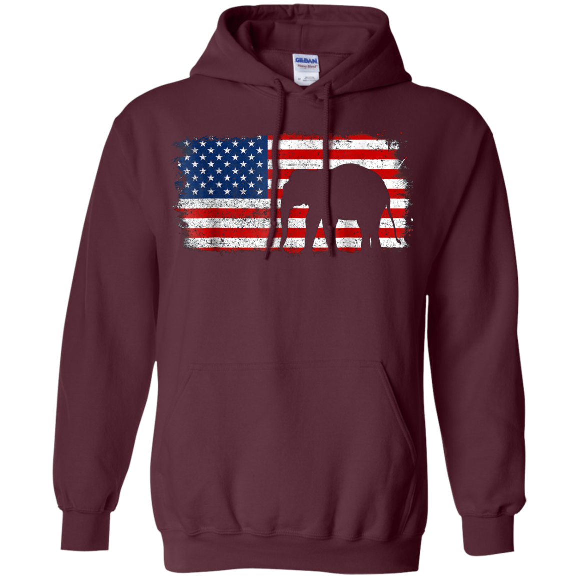ASIAN ELEPHANT American Flag Vintage T-Shirt