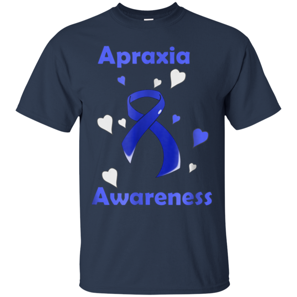 Apraxia Awareness Ribbon With Hearts T Shirt