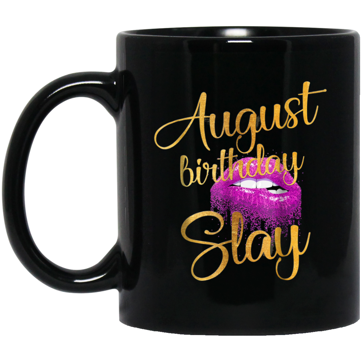 August Birthday Purple Lips Slay T-shirt Birthday Gift