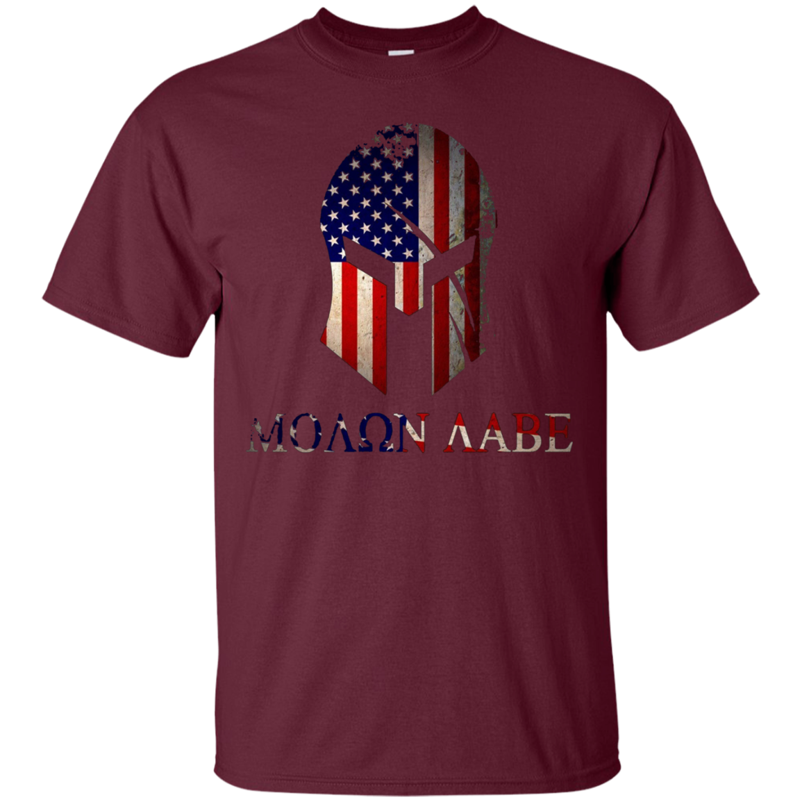 American Spartan Warrior Molon Labe Flag T-Shirt