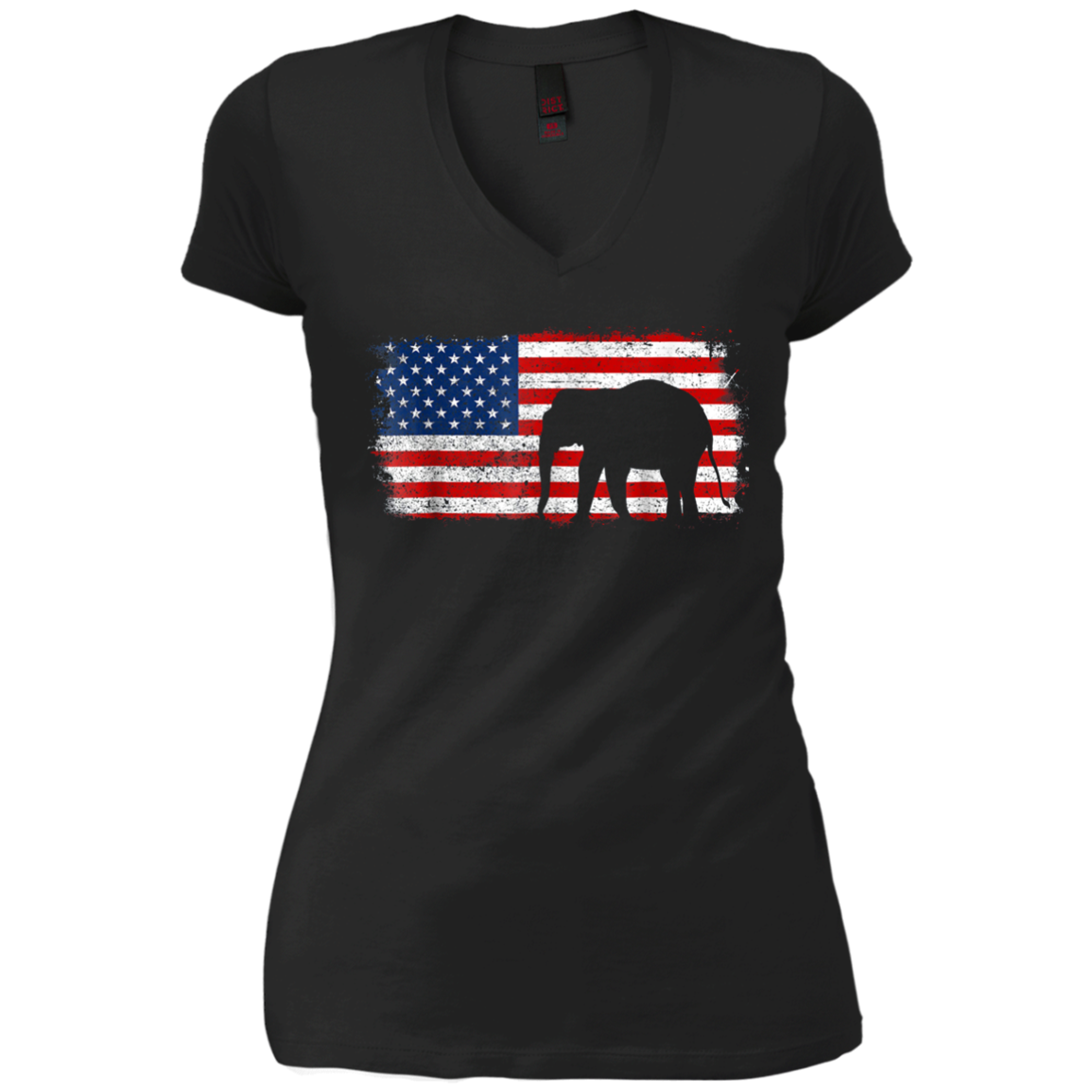 ASIAN ELEPHANT American Flag Vintage T-Shirt