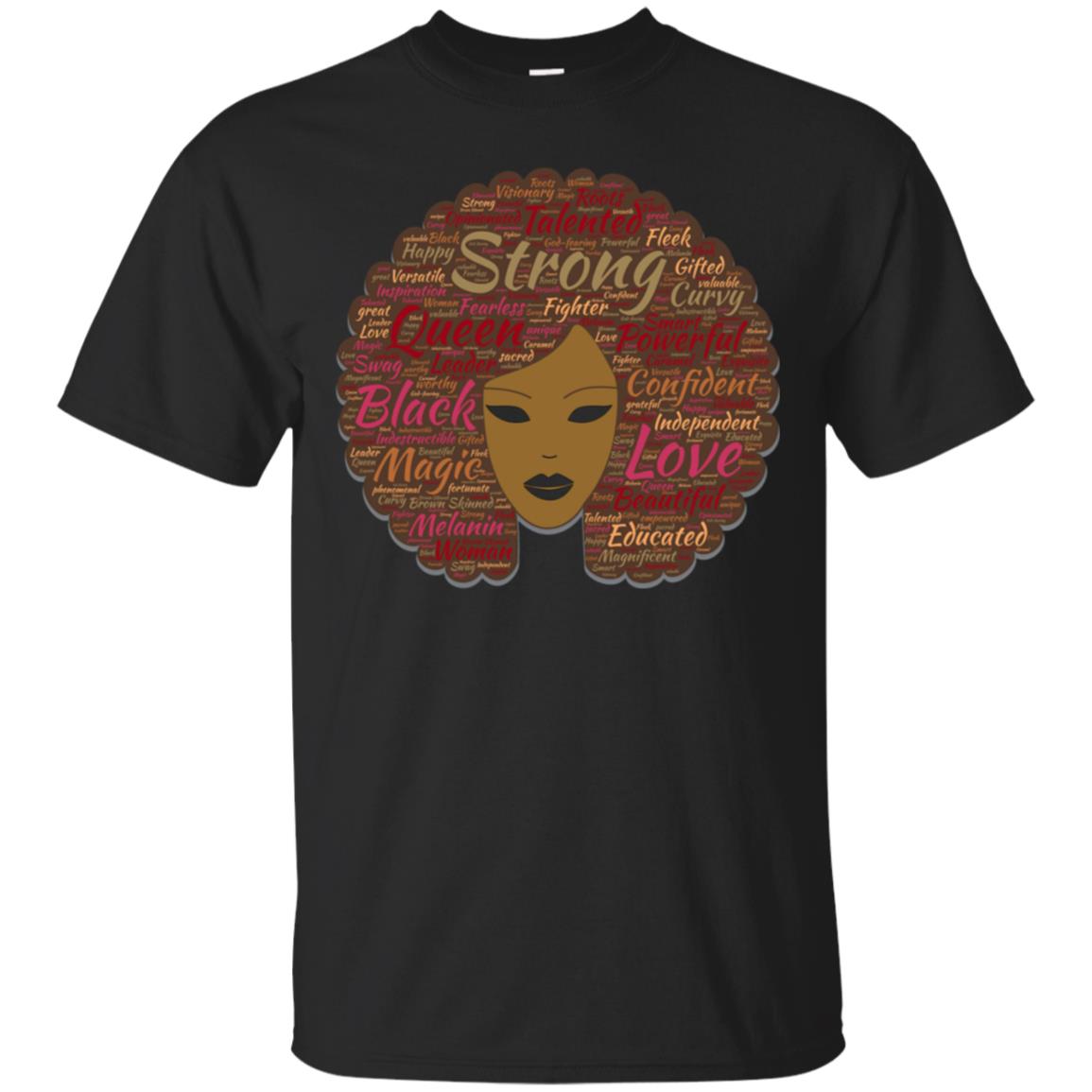 Afro Word Art Black History Month Natural Hair T-Shirt