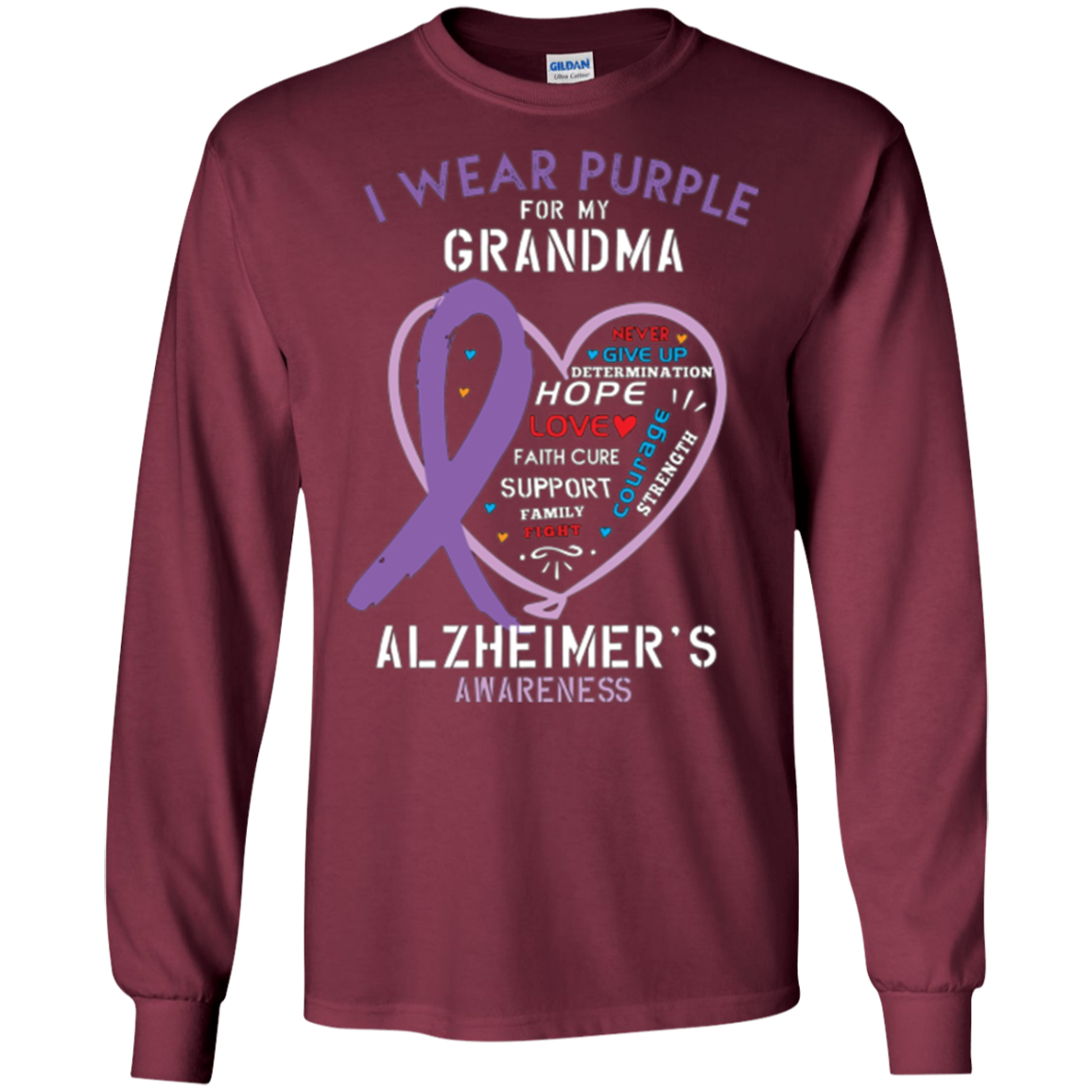 Alzheimer Support Shirt Awareness Month Purple Grandma