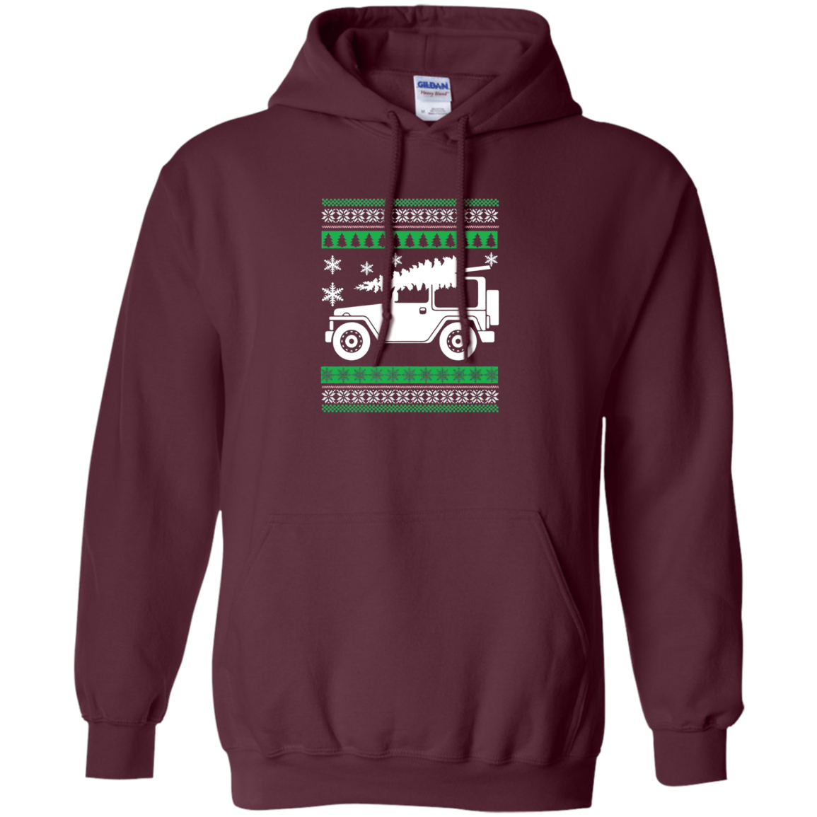 Santa's Jeep Christmas Tree Ugly Sweater Party