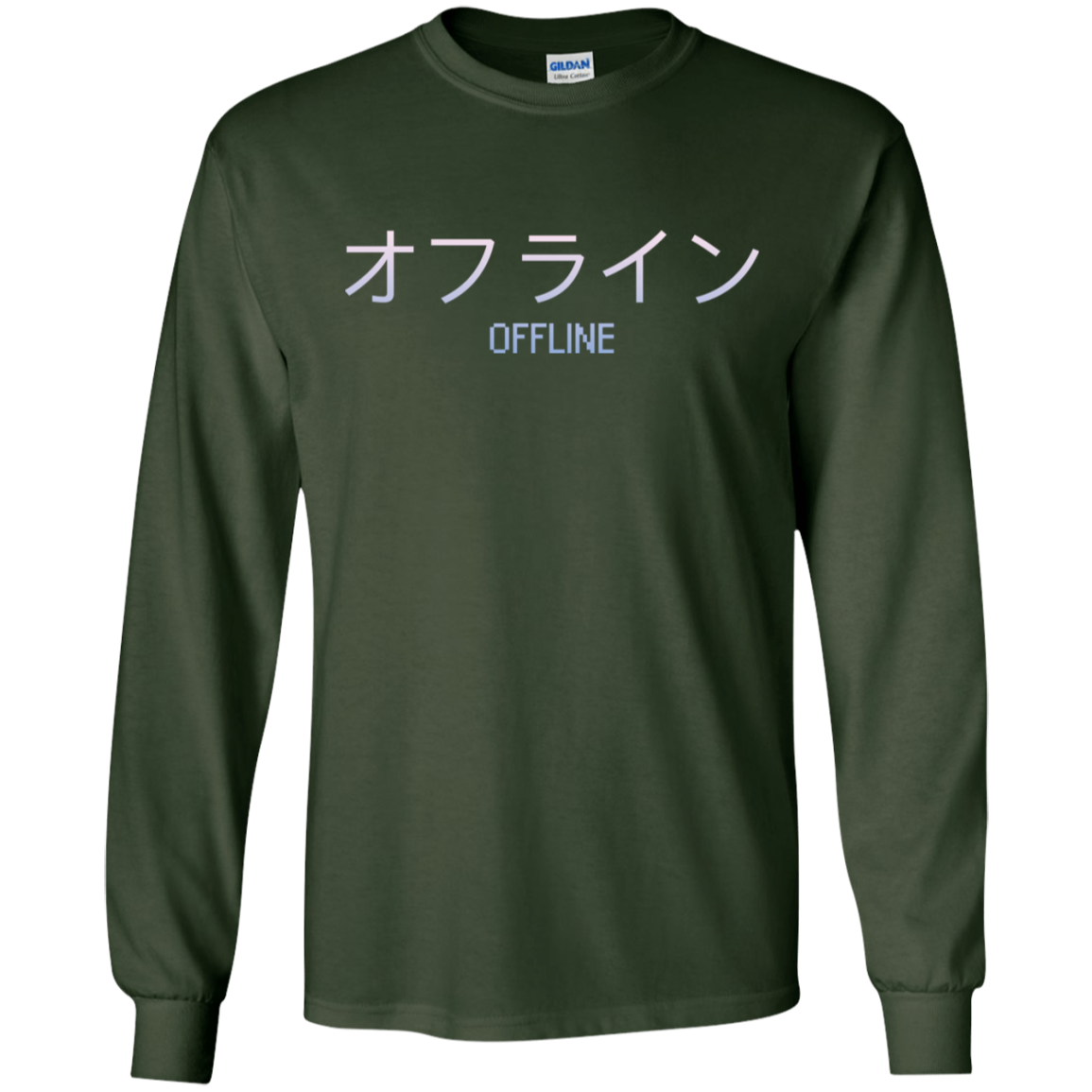 Aesthetic Sad Boys Vaporwave 'Offline' Longsleeve with Kanji