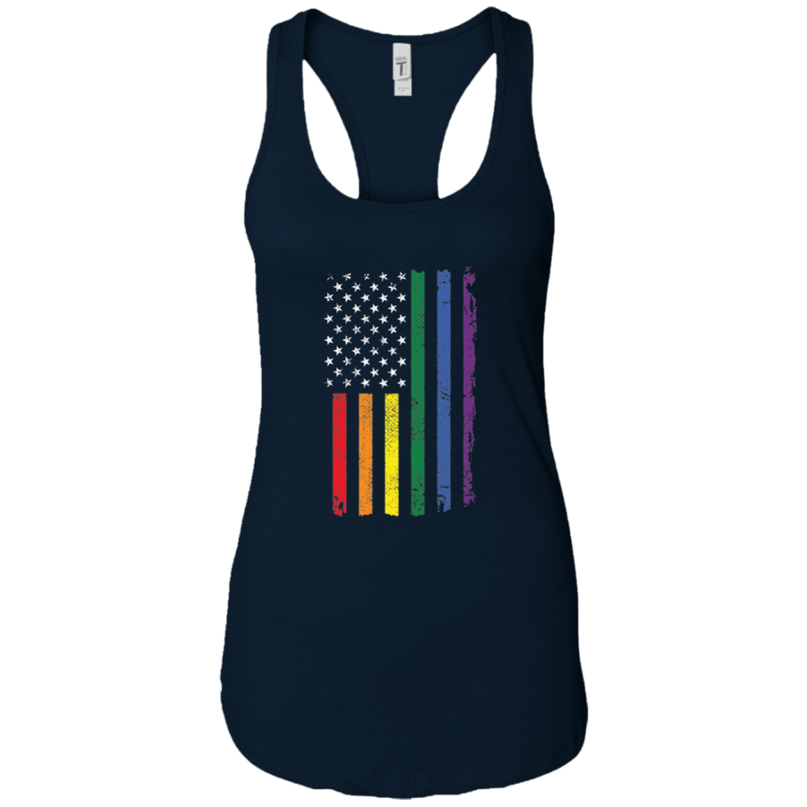 American Flag Rainbow LGBT Supporter Long Sleeve Tshirt