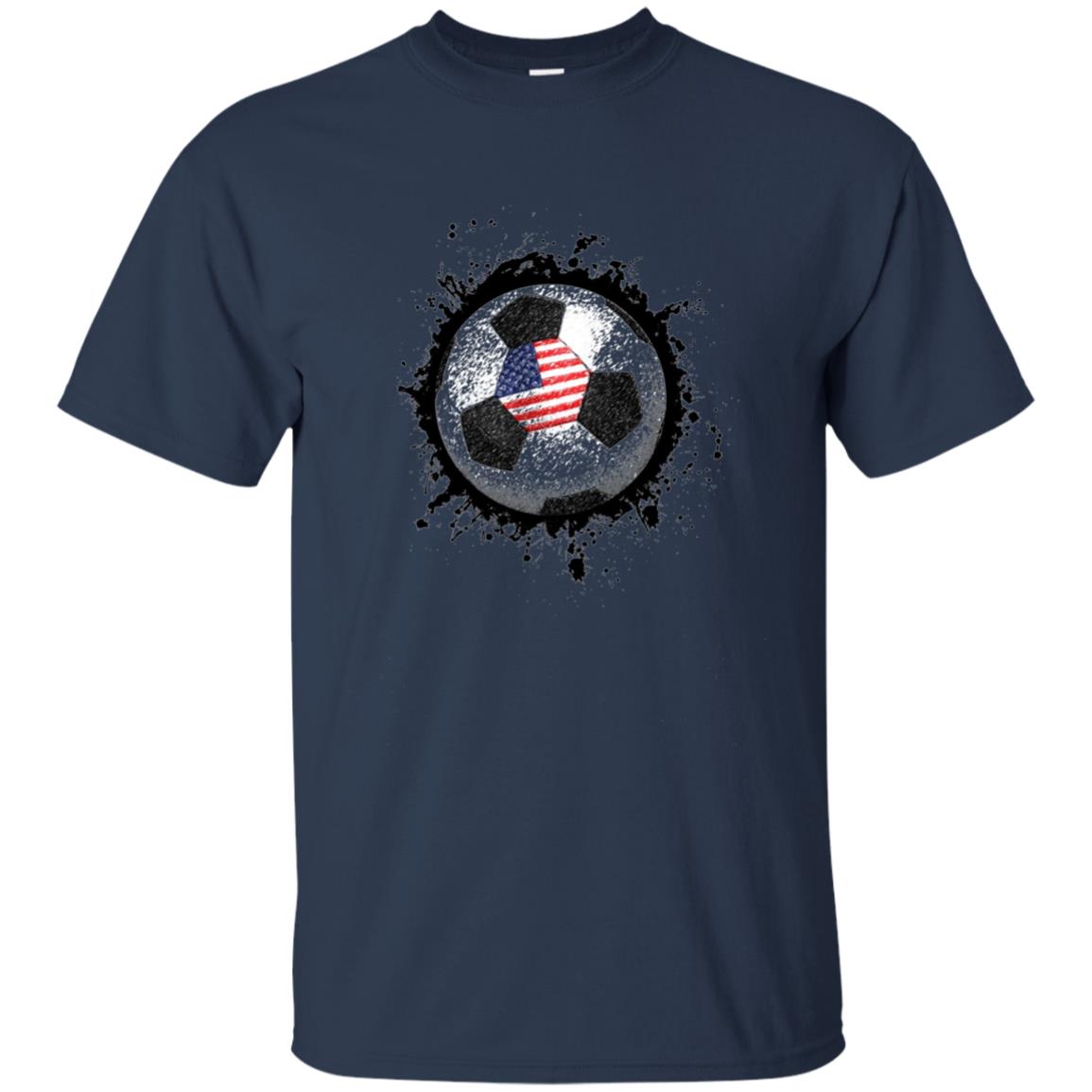 American Flag Soccer Ball Long Seeve T-Shirt - Mens Kids