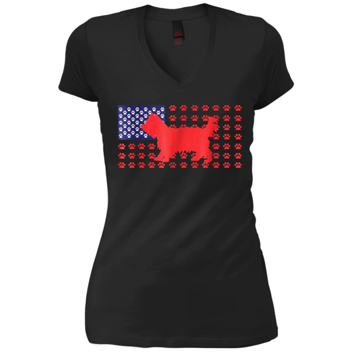 4th of July Tshirt - Funny Yorkshire Terrier American Flag