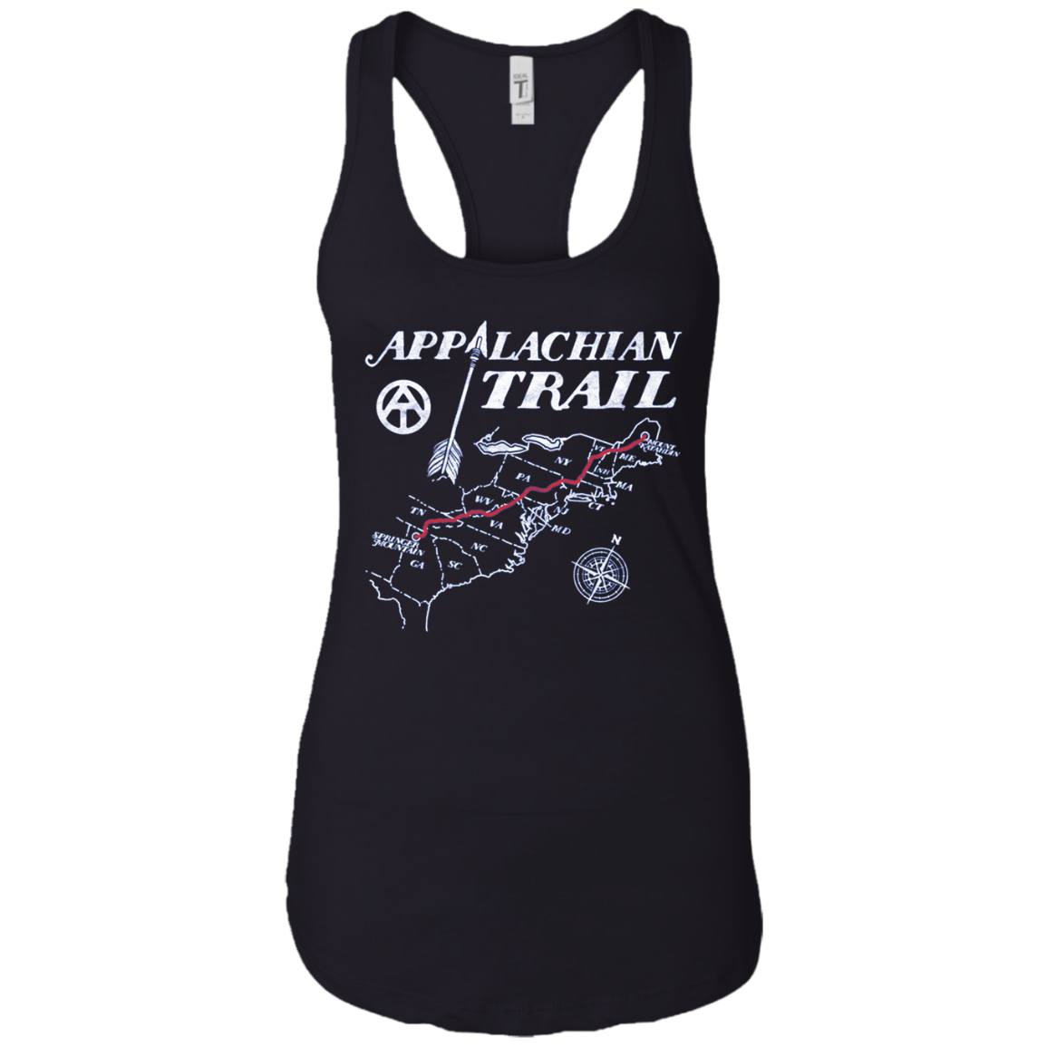 Appalachian Trail Map Retro Hiking Long Sleeve Tee Shirt