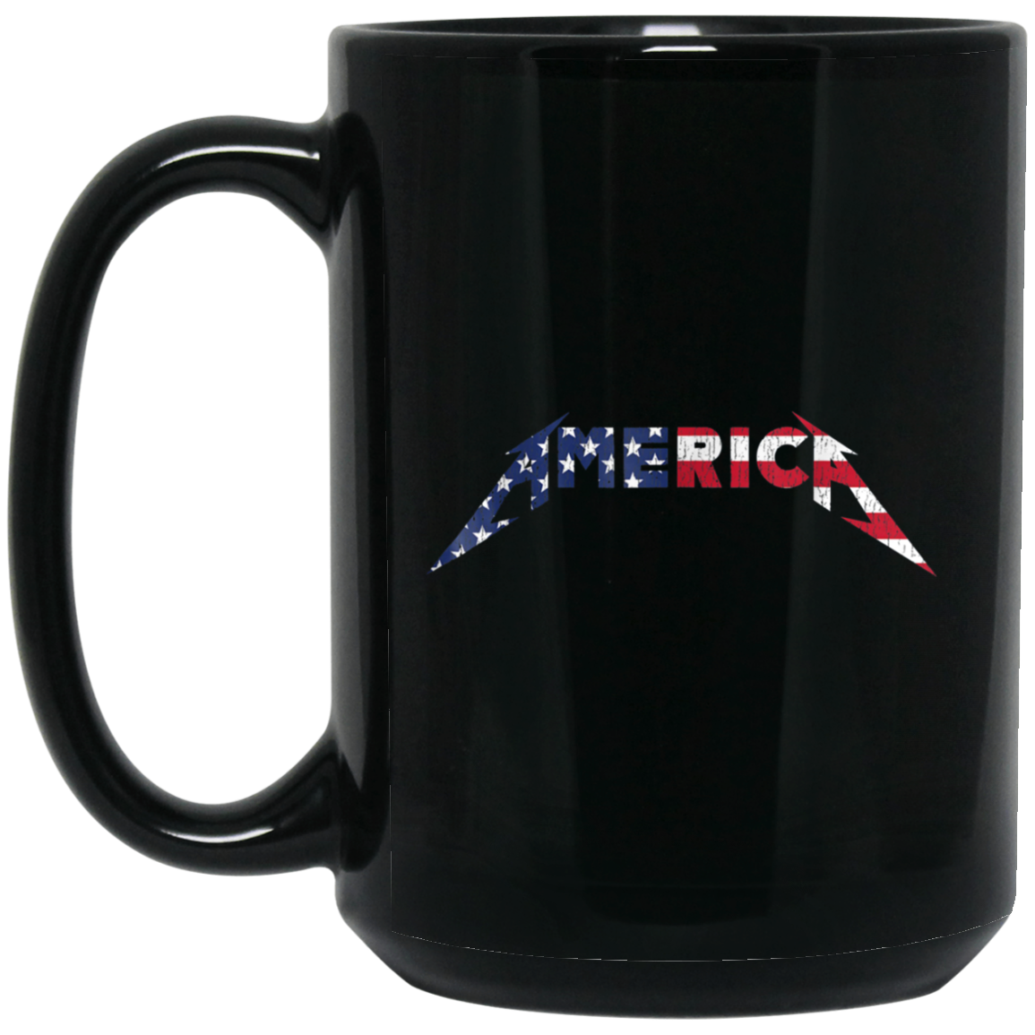 America Heavy Metal Style American Flag T-Shirt