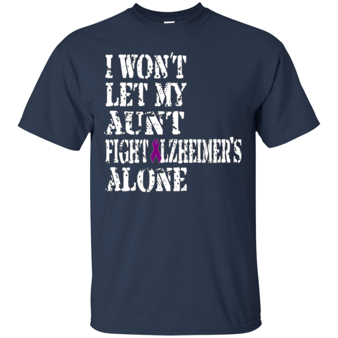 Alzheimer's Awareness T Shirt For Aunts Purple Ribbon Tee