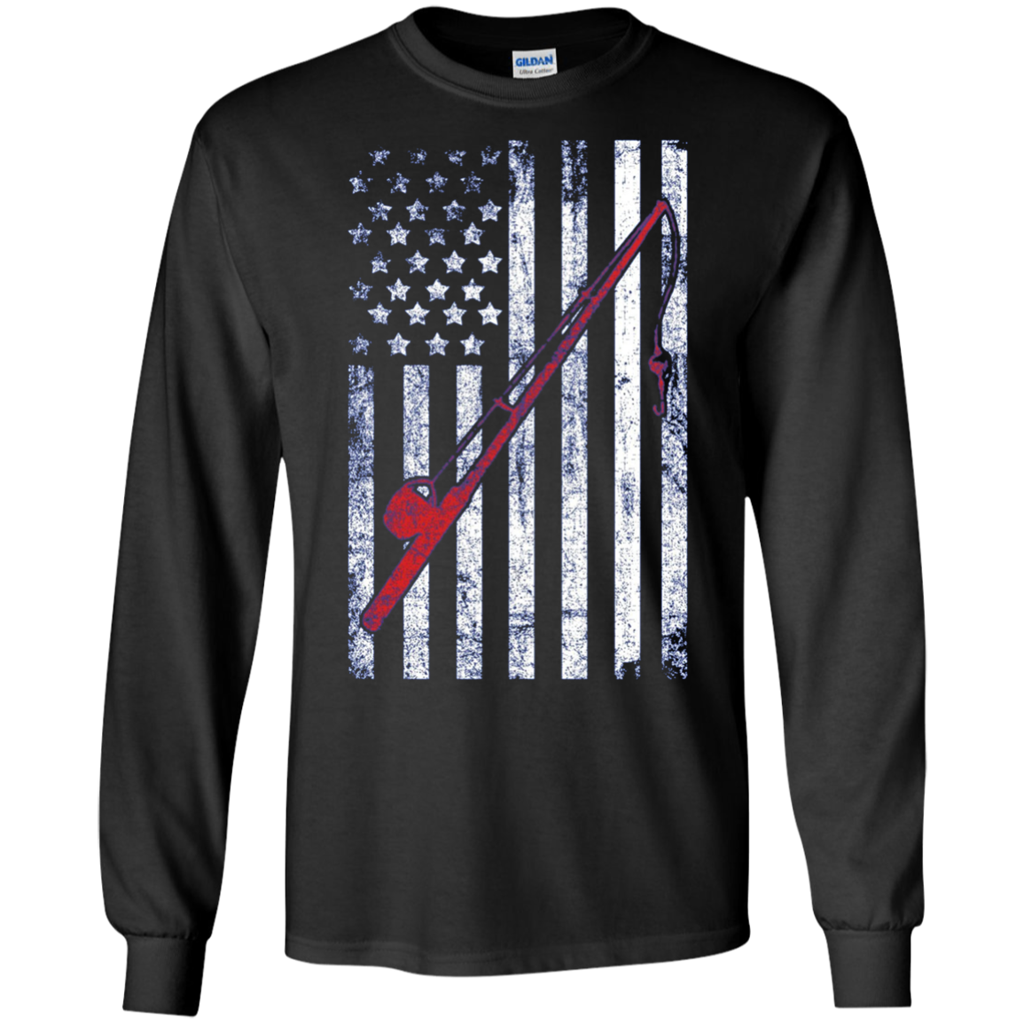 American Flag Patriotic Fishing T shirt
