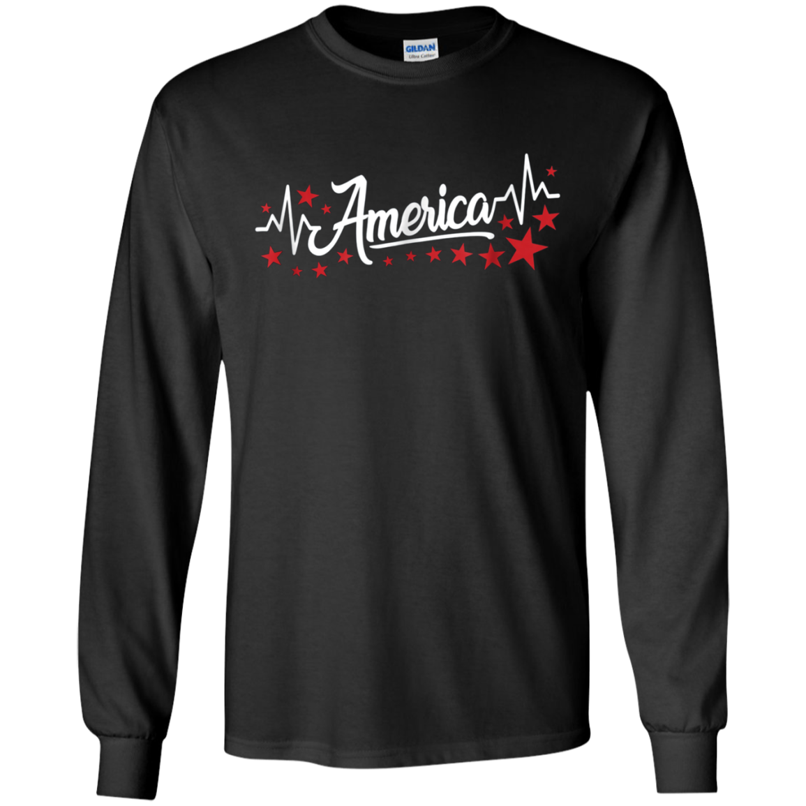 America Heartbeat Red Shirt Fourth of July Outfit Stars